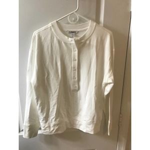 Athleta Women's Small Balance Henley Sweatshirt White